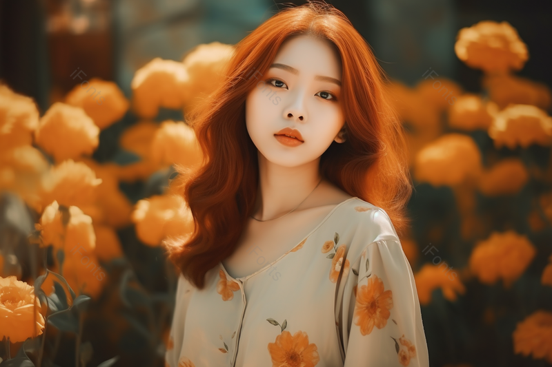 东方美女在鲜花中拍摄拍照,高清,摄影图,摄影图片,图片大全,摄影图免费下载